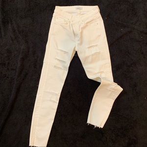 White Distressed Skinny Jeans